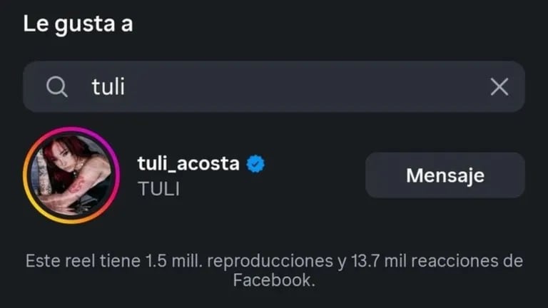 El like de Tuli Acosta al nuevo look de La Joaqui que incendió las redes