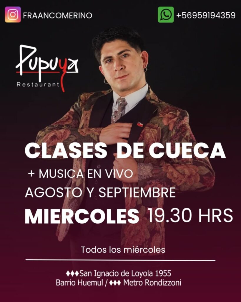 Miércoles de Clases de Cueca en Pupuya Restaurant