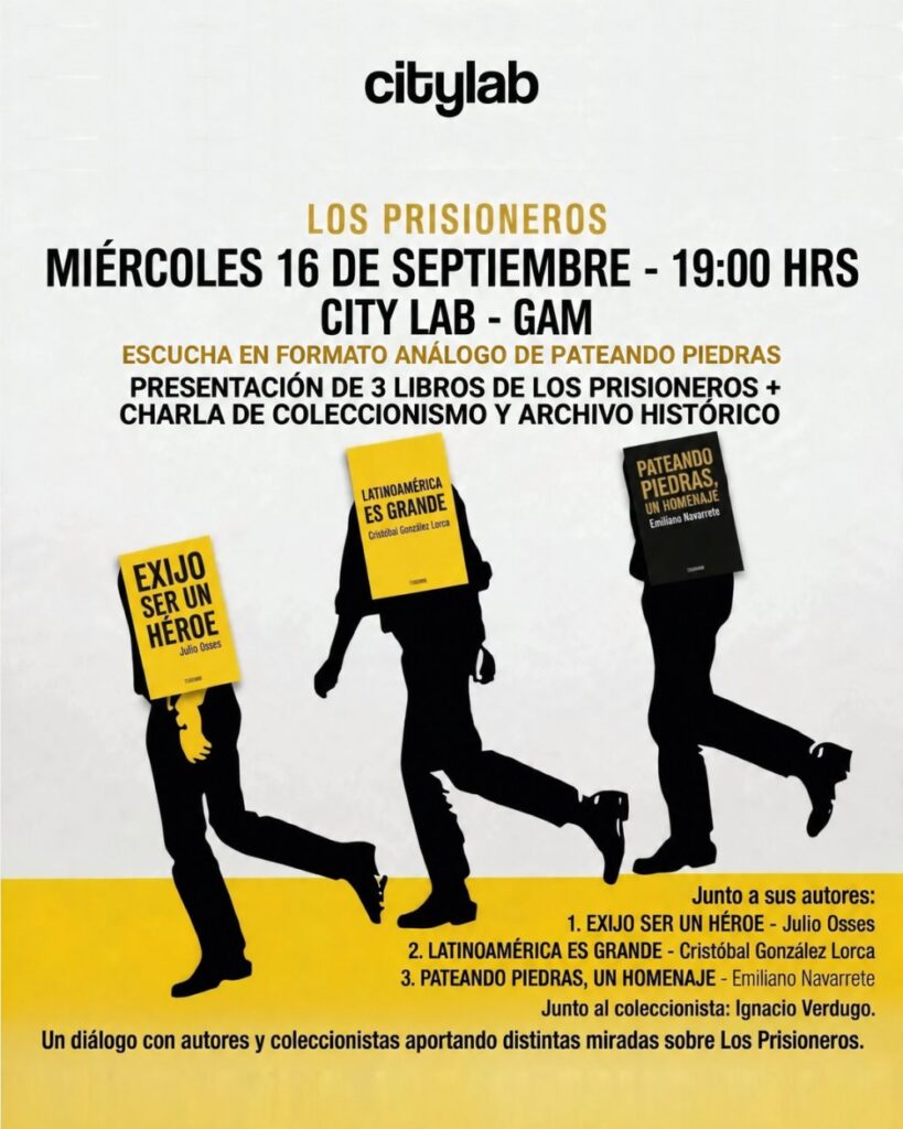 Los Prisioneros: Escucha de Disco, Charla de Coleccionismo y Presentación 3 Libros 40 Años de Pateando Piedras