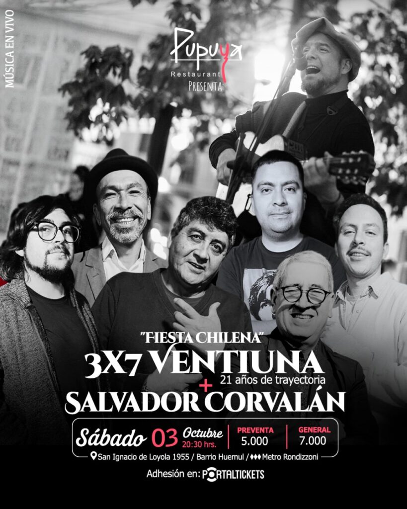3X7 Veintiuna + Salvador Corvalán en Pupuya Restaurant