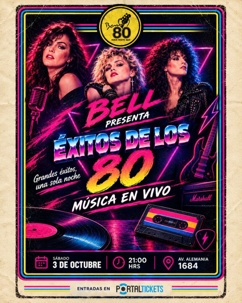 Bell Presenta Éxitos de los 80 en Bar 80'S