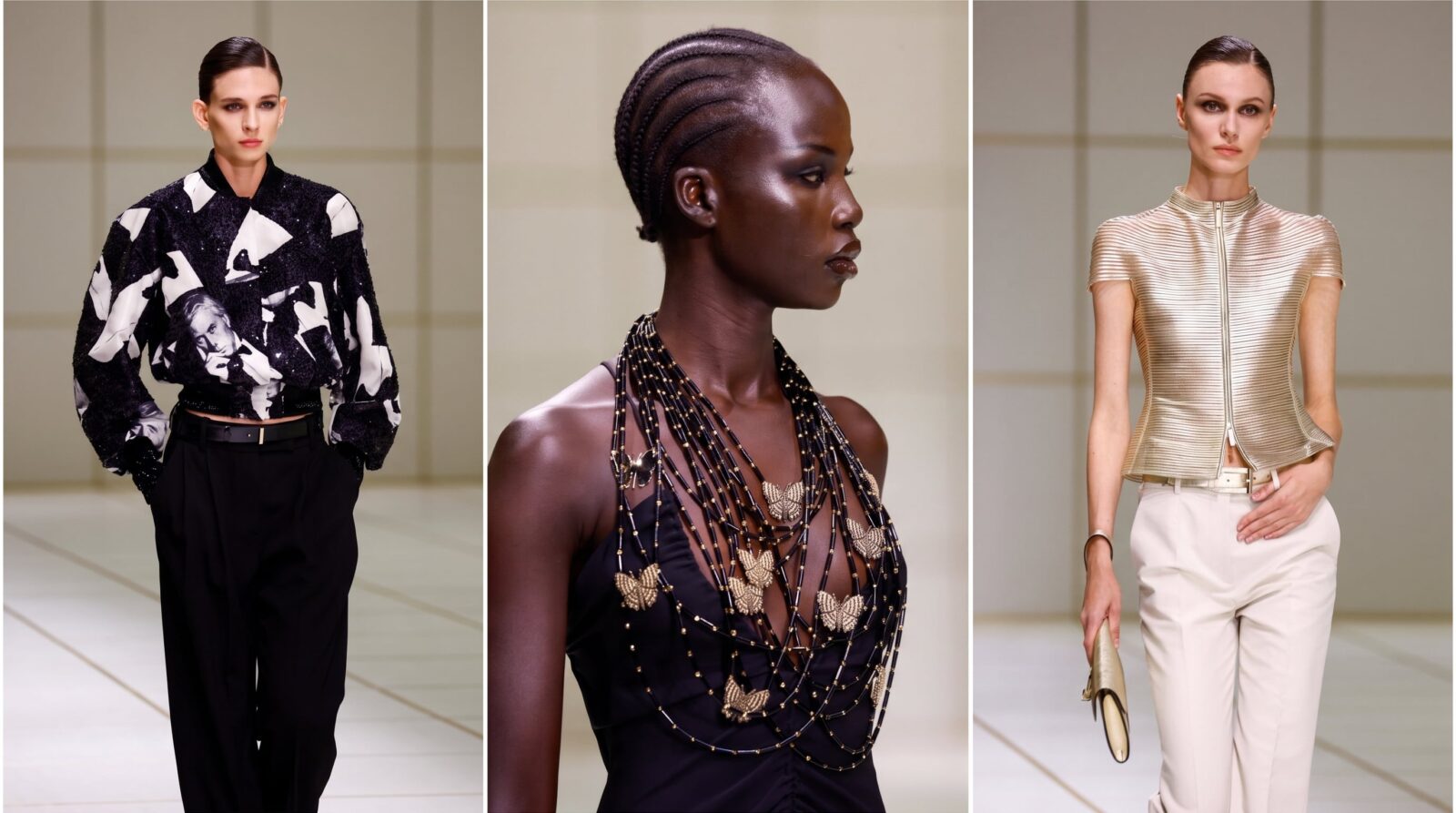 La mariposa guía la nueva era Armani sobre la pasarela de Milán