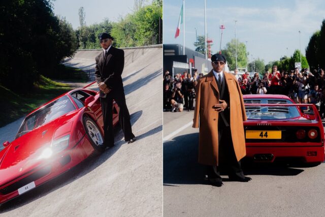 Hamilton llega a Monza con su F40 restaurado y el número 44 grabado en el motor