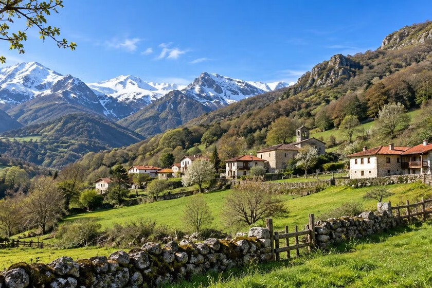 Venden un pueblo entero en Asturias con 14 casas y 770 hectáreas por 1,89 millones