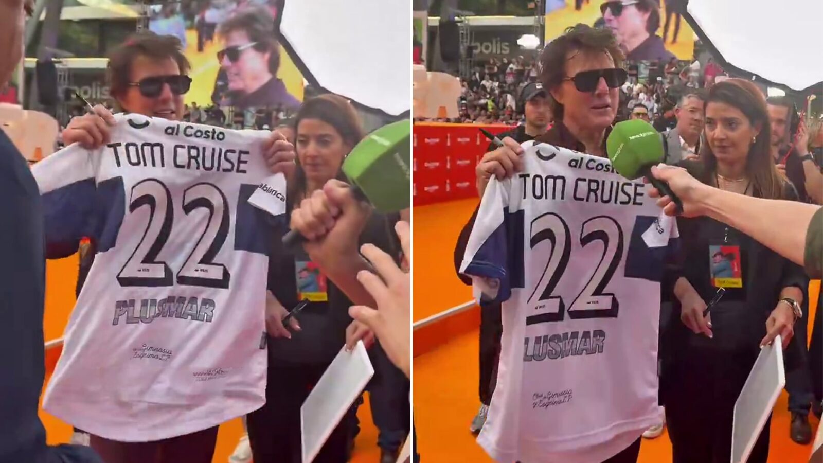 Tom Cruise recibe camiseta de Gimnasia de La Plata en México