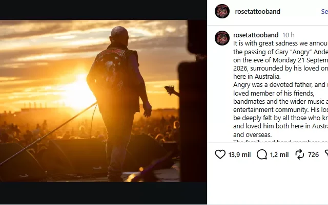 Rock australiano de luto por muerte de Angry Anderson, líder de Rose Tattoo, a los 79 años