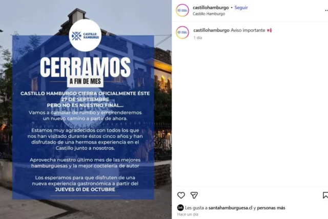 Castillo Hamburgo cierra su local en Ñuñoa y promete nueva experiencia desde octubre