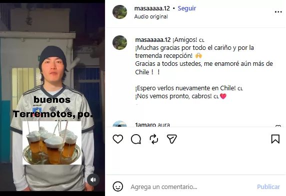 Japonés se vuelve viral en Chile tras error en la micro y alarga su viaje para el 18