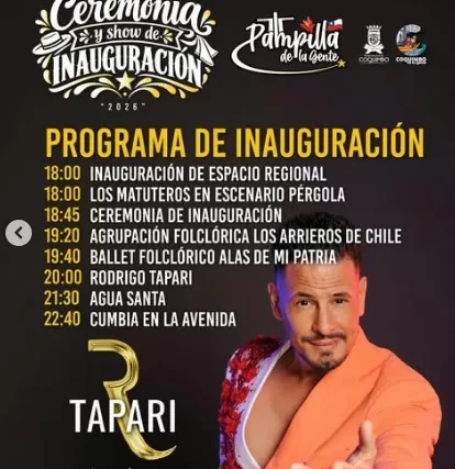 La Pampilla 2026 parte este jueves con Rodrigo Tapari y cumbia hasta la medianoche