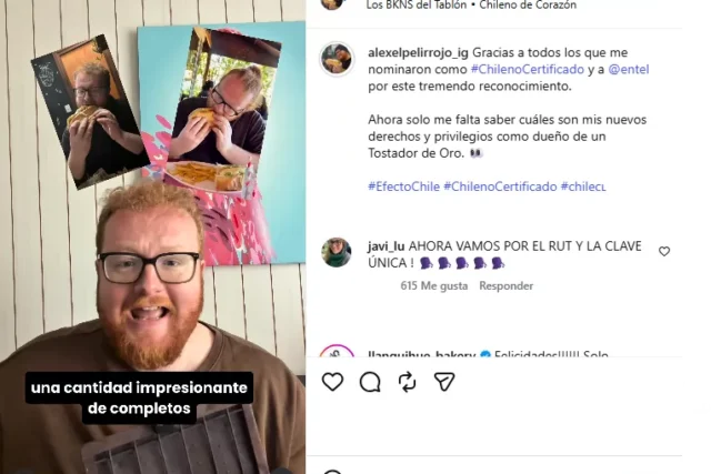 Alex el Pelirrojo recibe el #ChilenoCertificado y lo celebra con humor