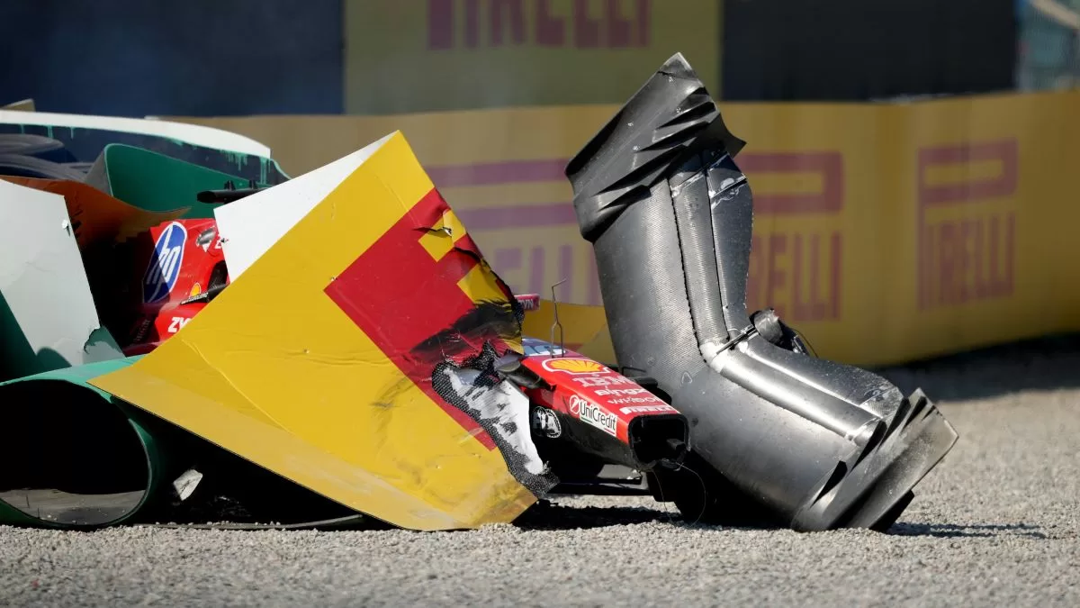 Brutal accidente de Charles Leclerc a 240 km/h paraliza el GP de Italia en Monza