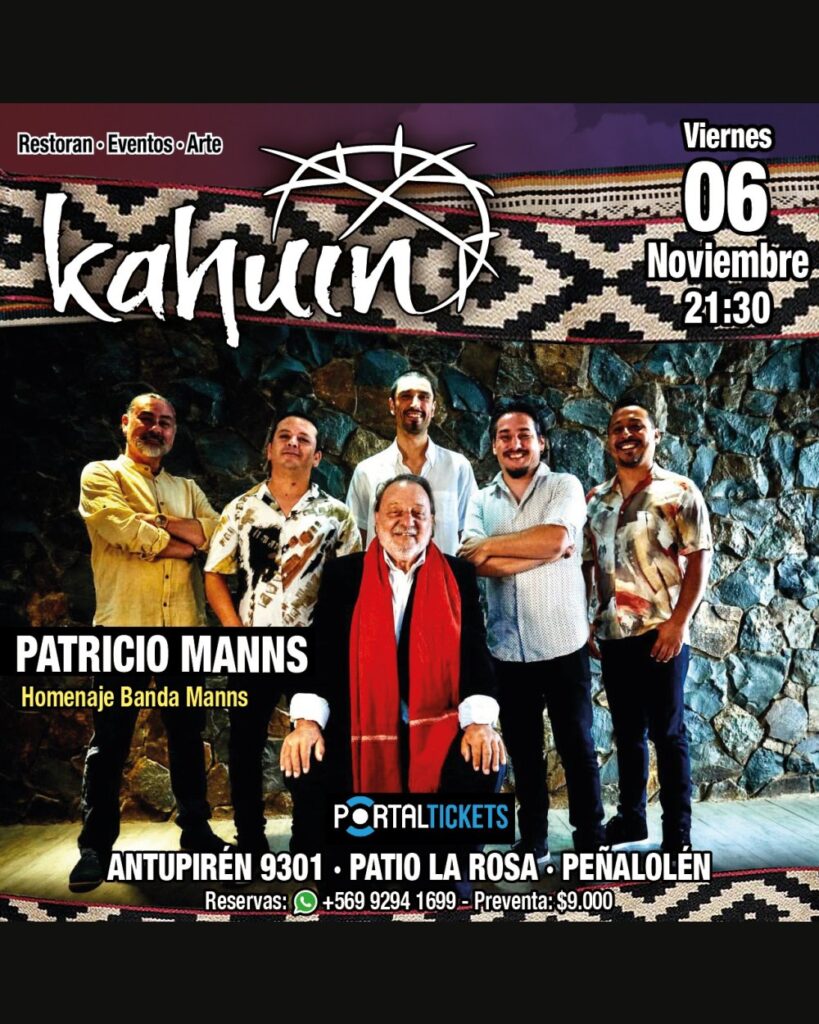 Kahuin Presenta: Patricio Manns: Homenaje Banda Manns - Viernes 06 Noviembre