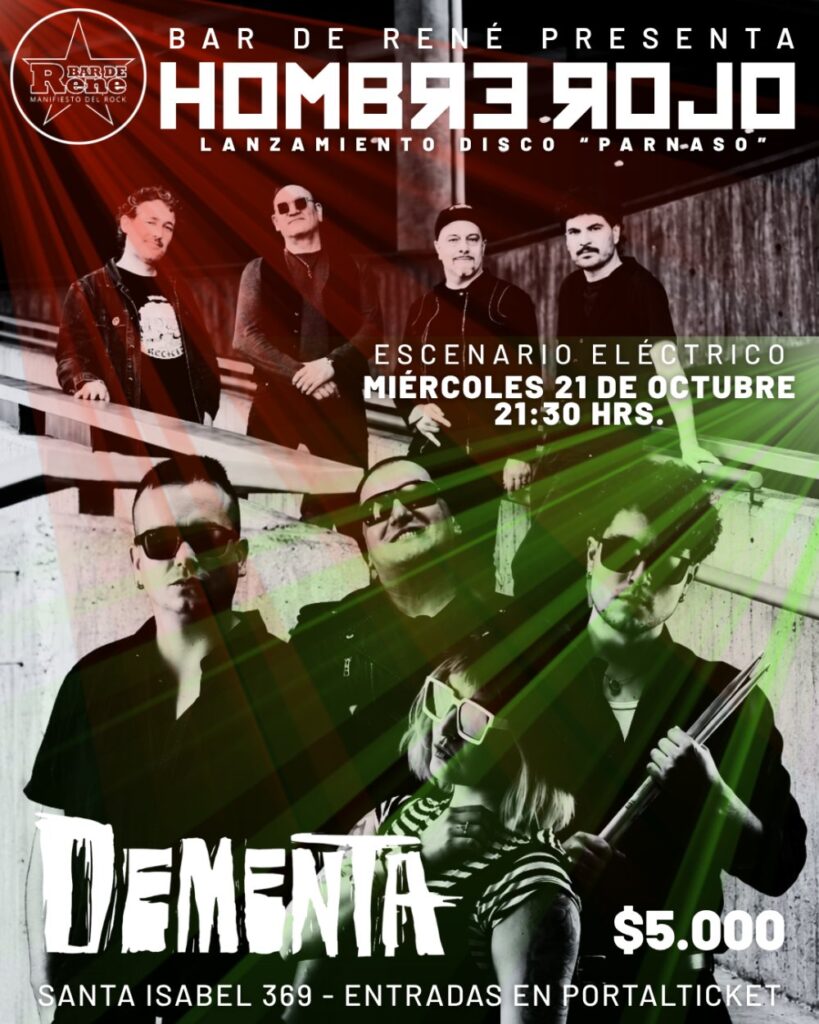 Bar de René Presenta: Hombre Rojo + Dementa