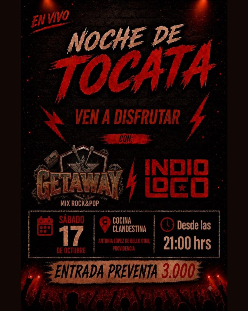 Noche de Tocata con Get Away + Indio Loco