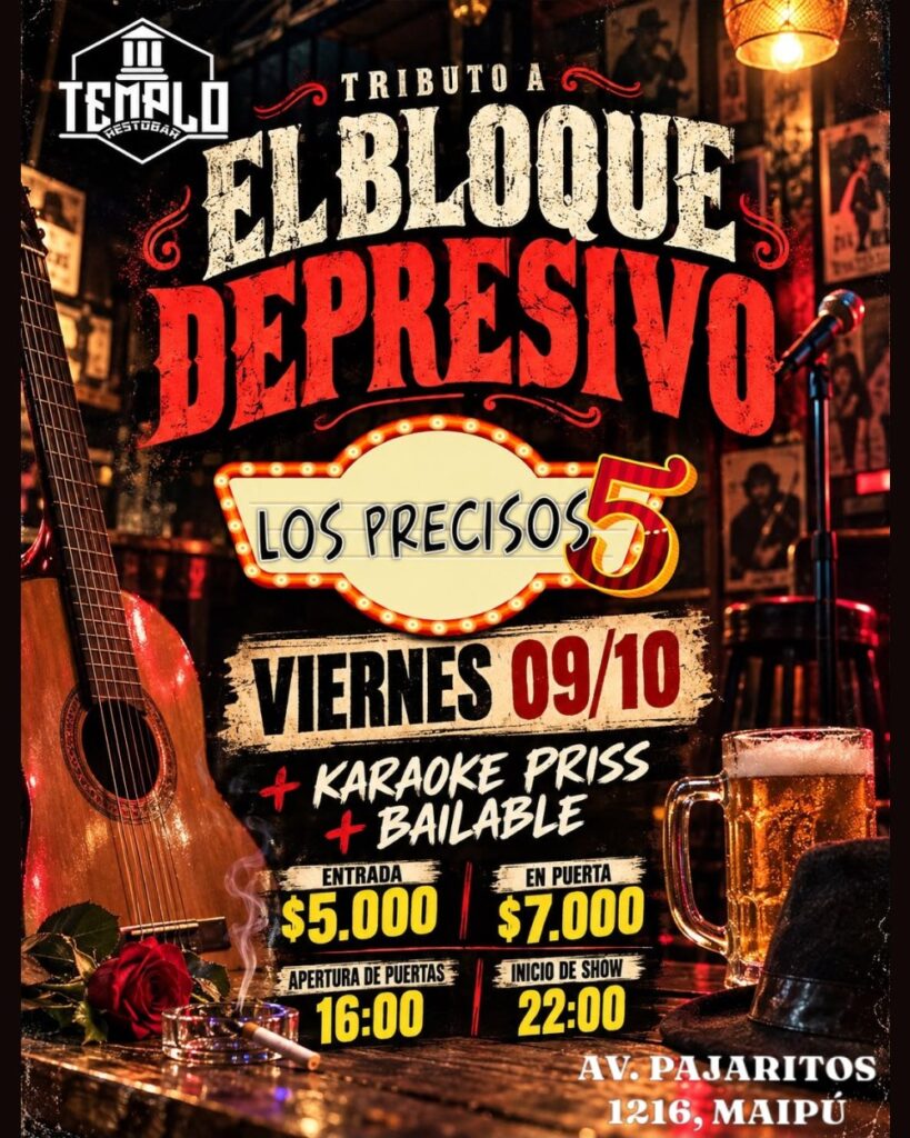 Los Precisos 5 Cantan al Bloque Depresivo en el Templo Restobar