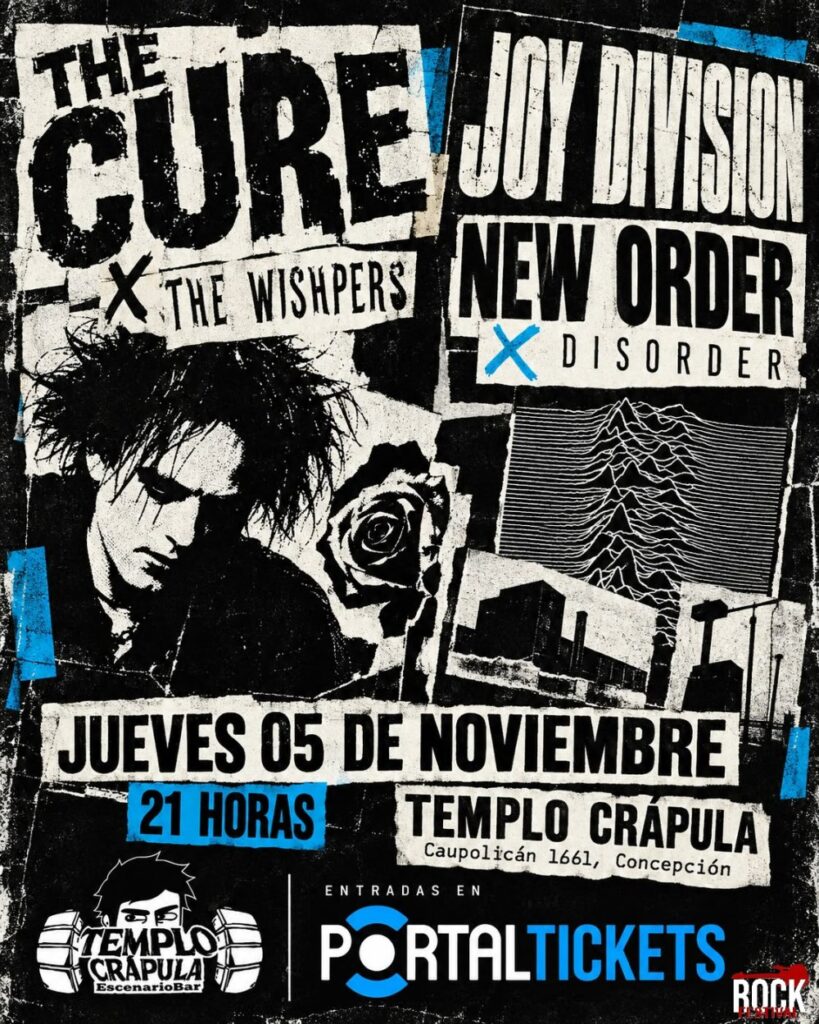 Noche New Wave The Cure X The Wishpers y Joy Division + New Order X Disorder