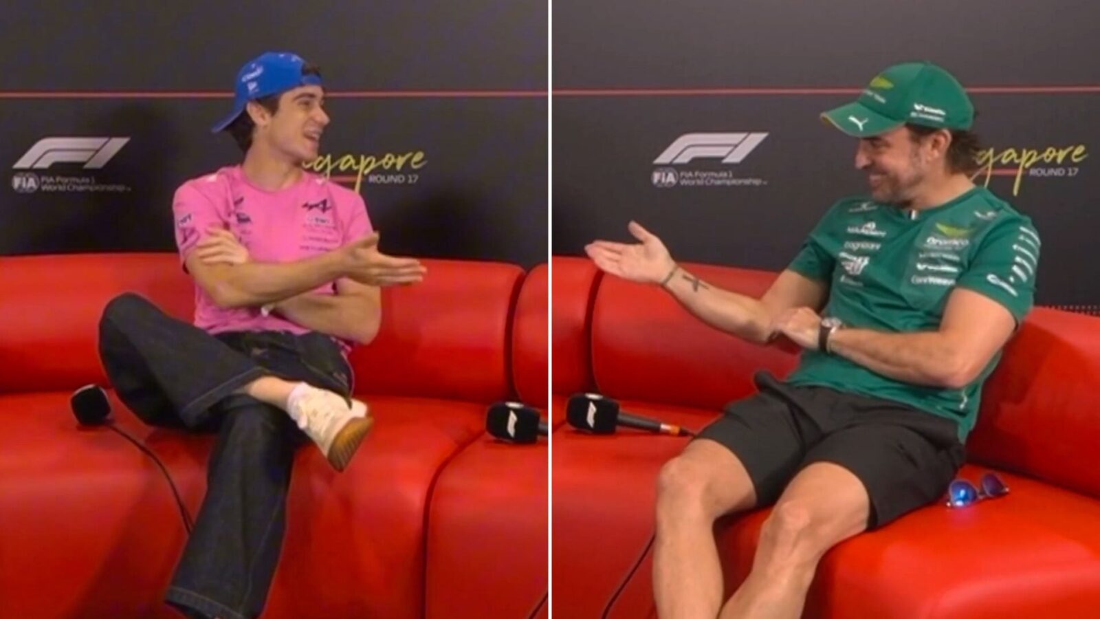 Colapinto le soltó un 'boludo' a Alonso en la previa del Gran Premio de Singapur