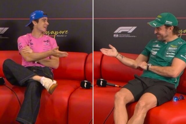 Colapinto le soltó un 'boludo' a Alonso en la previa del Gran Premio de Singapur