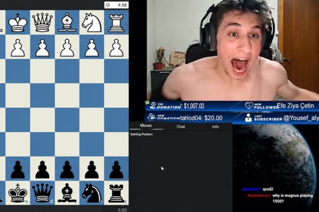 Streamer búlgaro le gana a Magnus Carlsen y la celebra sin camiseta