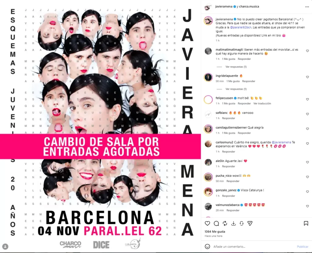 Javiera Mena agota Barcelona y celebrará 20 años de ‘Esquemas Juveniles’ en Chile