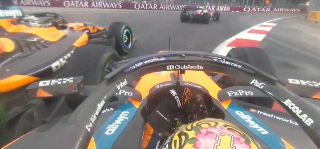 Lando Norris y Oscar Piastri chocan en el Sprint de Singapur: el incidente que le costó caro a McLaren