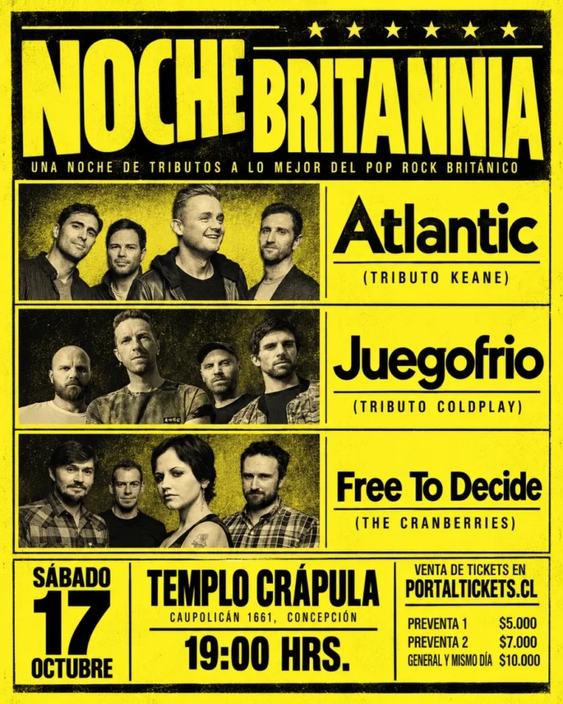 Noche Britannia: Tributos A Keane, Coldplay y The Cranberries