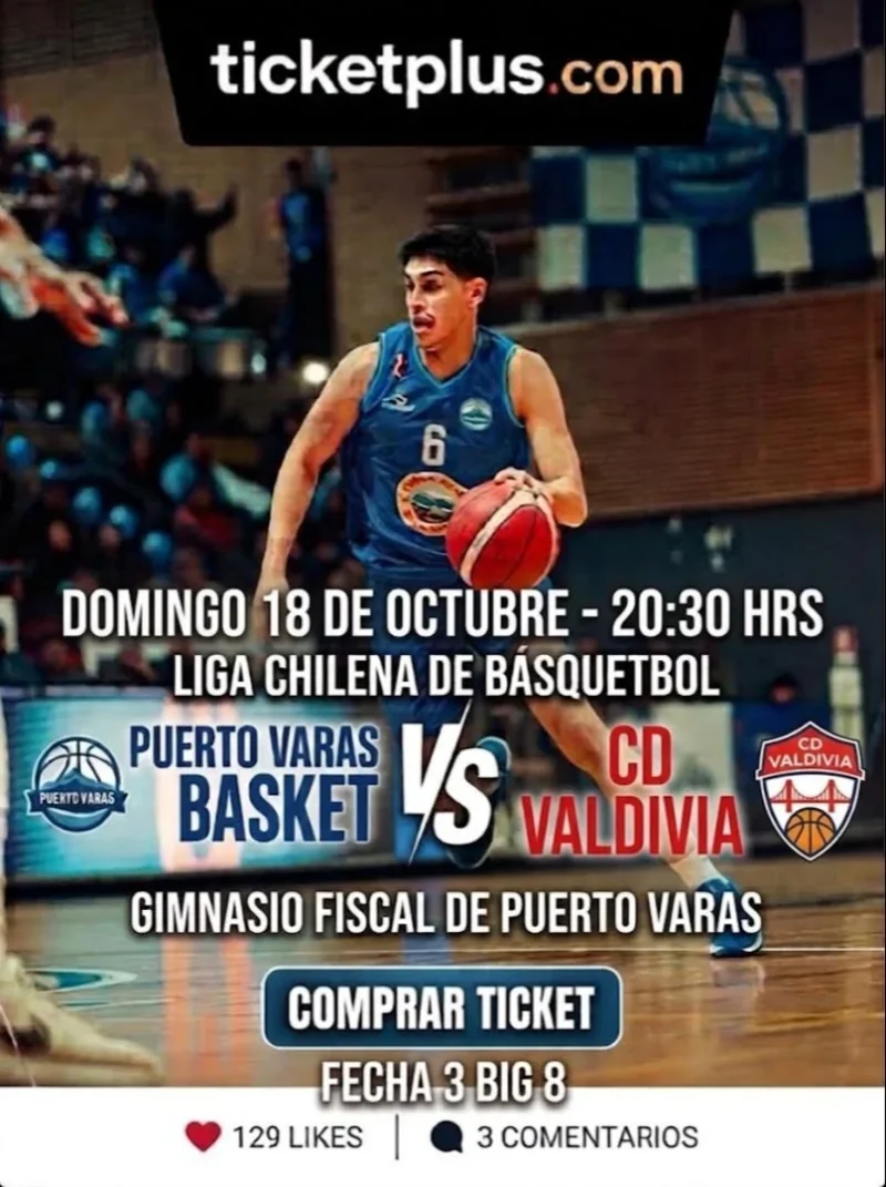 Puerto Varas Basket vs CD Valdivia – LNB – Liga Chery By Cecinas Llanquihue 2026