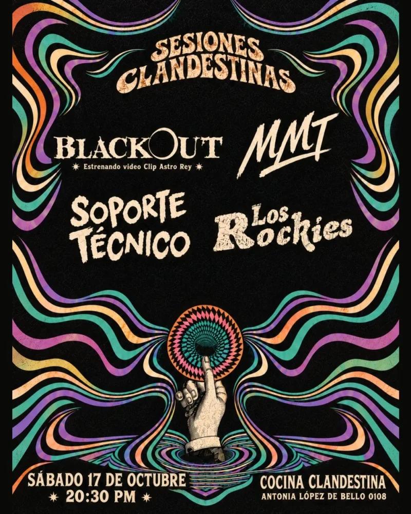Sesiones Clandestinas Presenta: Mmt + The Rockies + Black Out + Soporte Tecnico en Vivo ⚡