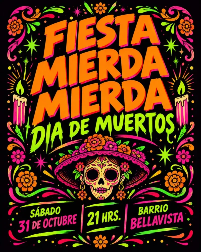 Fiesta Mierda Mierda Dia de Muertos