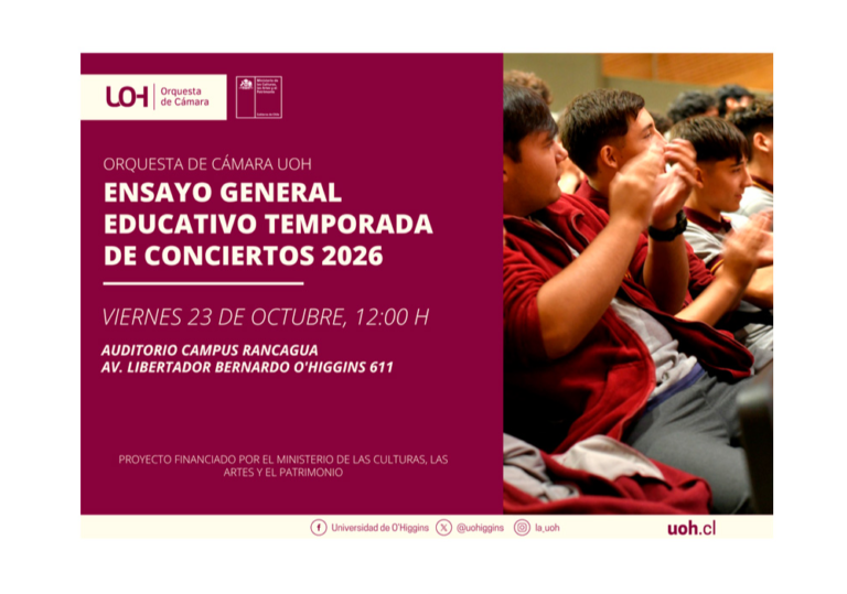 Ensayo Educativo ''El impulso de crear'' por la Orquesta de Cámara UOH