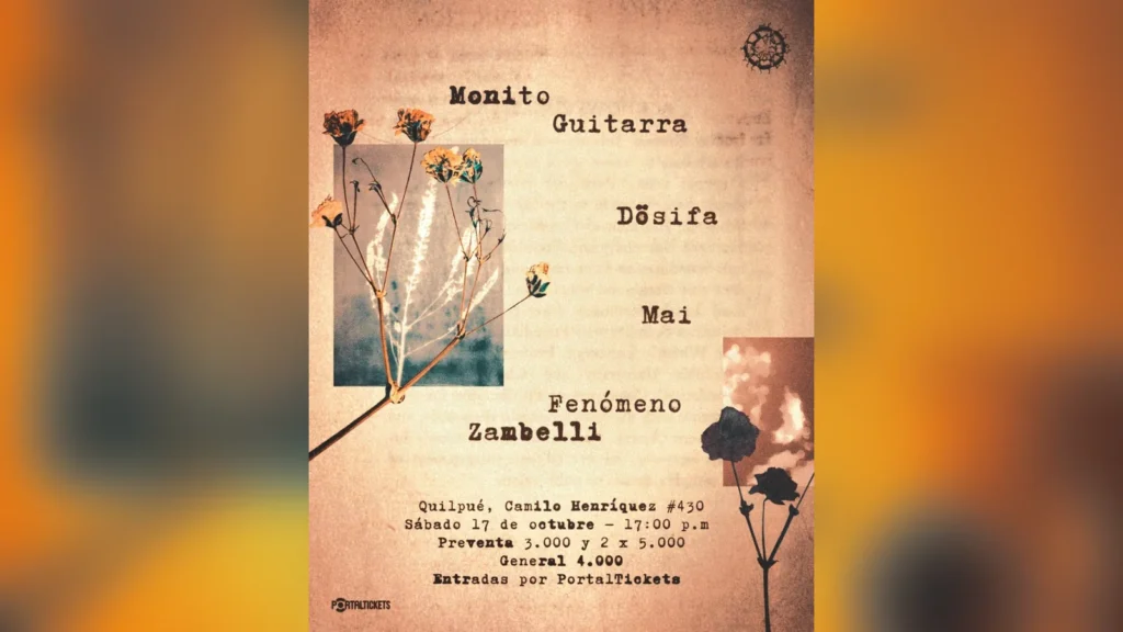 Material del evento: Mono Guitarra + Dösifa + Fenómeno Zambelli + Mai
