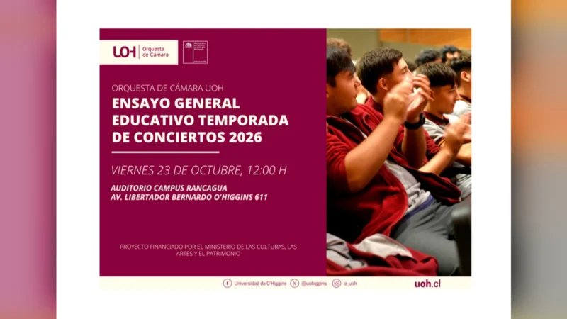 Ensayo Educativo ''El impulso de crear'' por la Orquesta de Cámara UOH