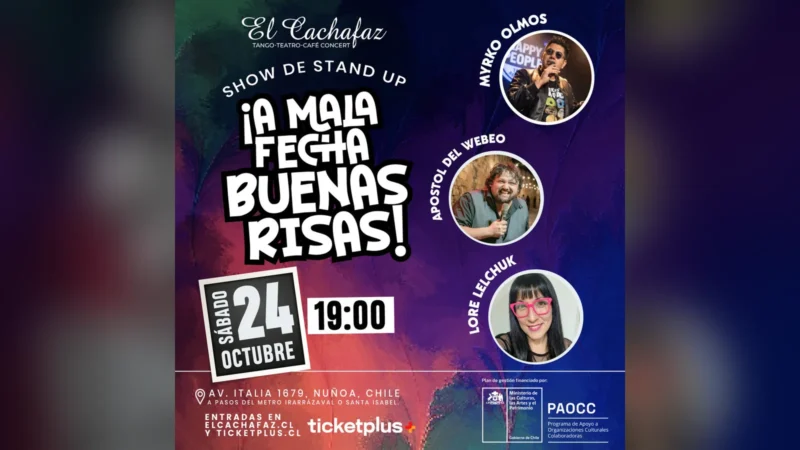 Show de Stand up-A la mala fecha buenas risas-Sabado 24 de Octubre 19hrs
