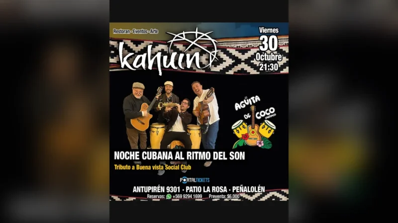 Kahuín Presenta: Tributo A Buena Vista Social Club por Aguita de Coco - Viernes 30 Octubre