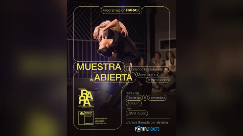 Festival Rara Pucón: Muestra Abierta Lab Creativo de Movimiento E Improvisación en Ciam - 8 de Noviembre