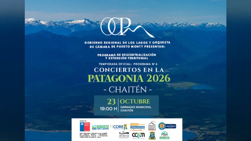 Chaitén recibe a la Orquesta de Cámara de Puerto Montt: un encuentro con la música orquestal en la Patagonia.
