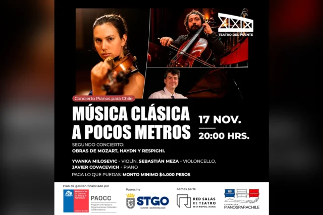 Yvanka Milosevic, violín – Sebastián Meza, violoncello – Javier Covacevich, piano – Obras de Mozart, Haydn y Respighi